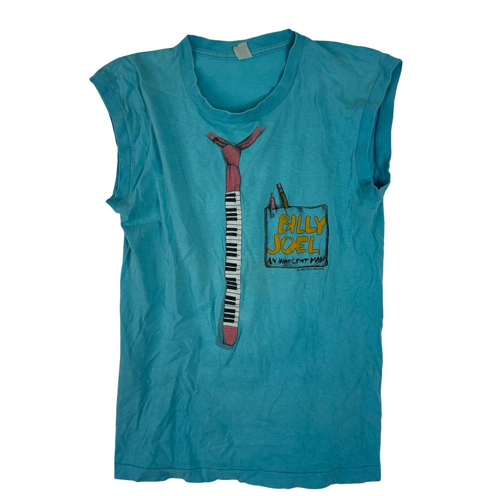 Vintage 1984 Billy Joel Tour Tank Top | Piano Tie Graphic | An Innocent Man